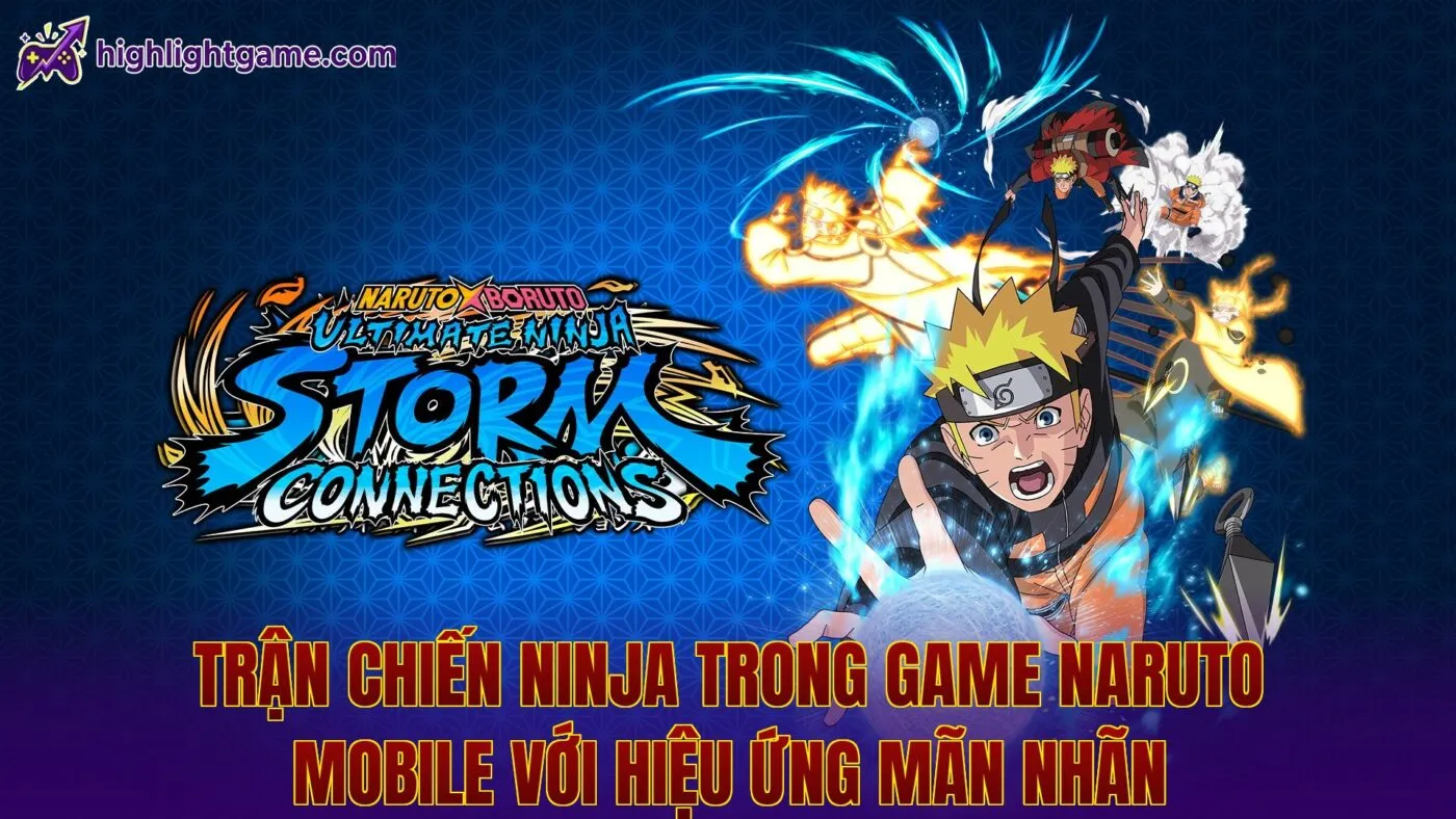 Trận chiến ninja trong game Naruto mobile với hiệu ứng mãn nhãn