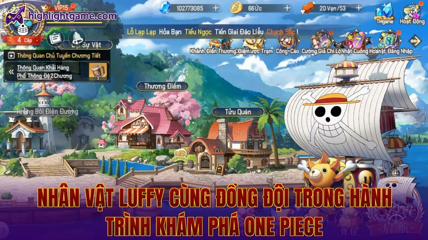 Nhân vật Luffy cùng đồng đội trong hành trình khám phá One Piece