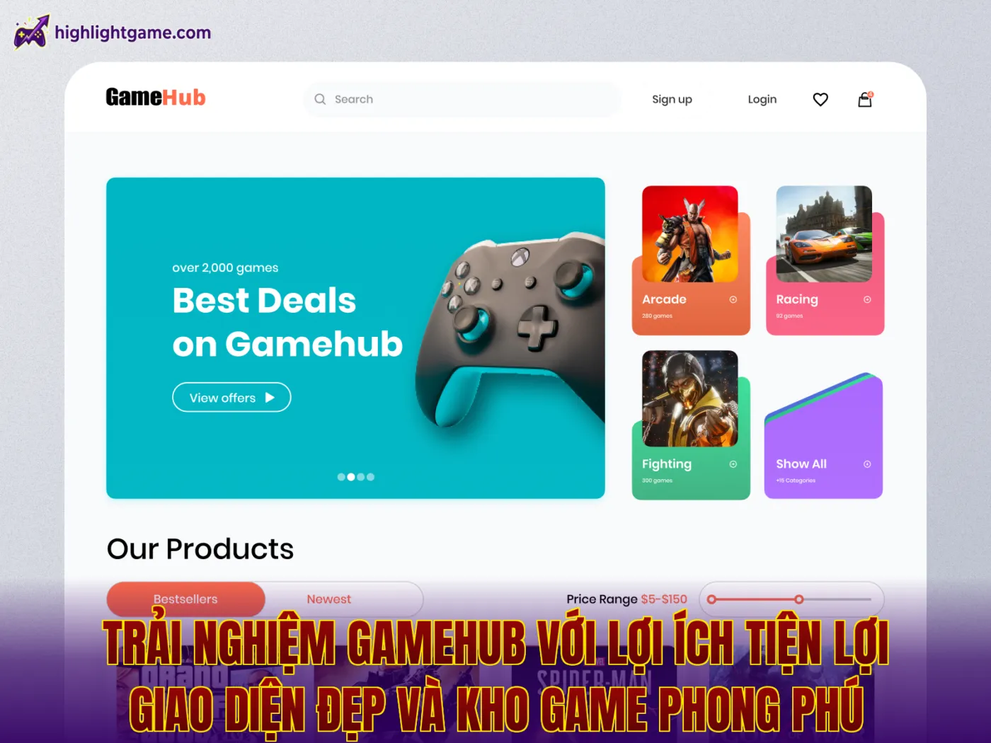 Trải nghiệm gamehub với lợi ích tiện lợi giao diện đẹp và kho game phong phú